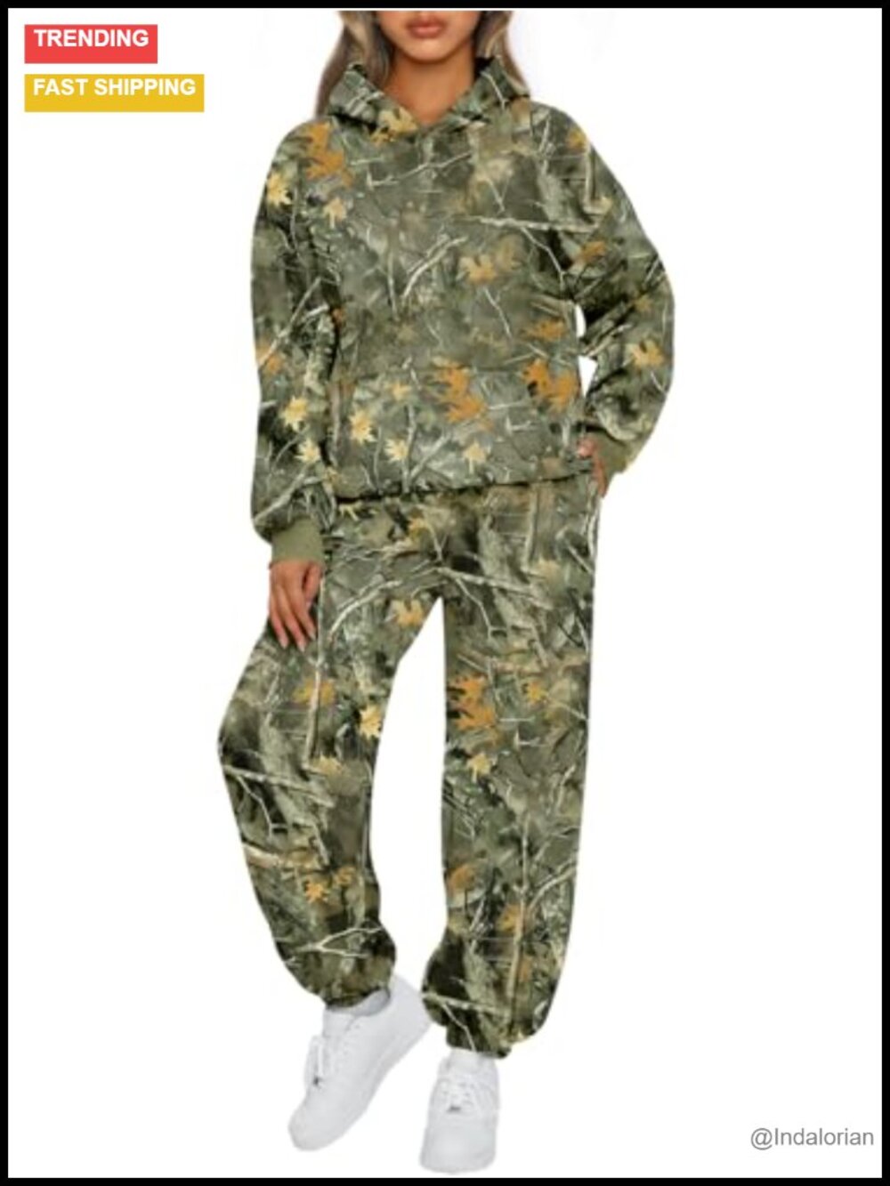 2 Piece Lounge Set Sweatsuit Matching Joggers Hoodie Set Brushed Fleece